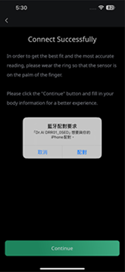 Enable Bluetooth on smartphone for ring pairing